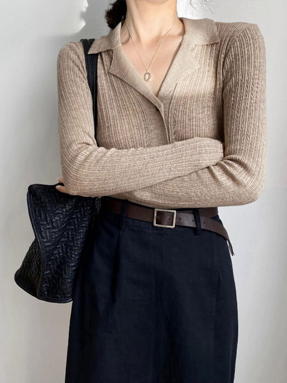 Button Up Collared Knit Top Button Up Collared Knit Top