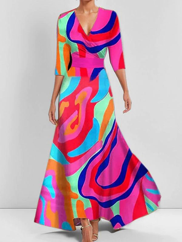 Elegant Mid Sleeve Maxi Dress Elegant Mid Sleeve Maxi Dress