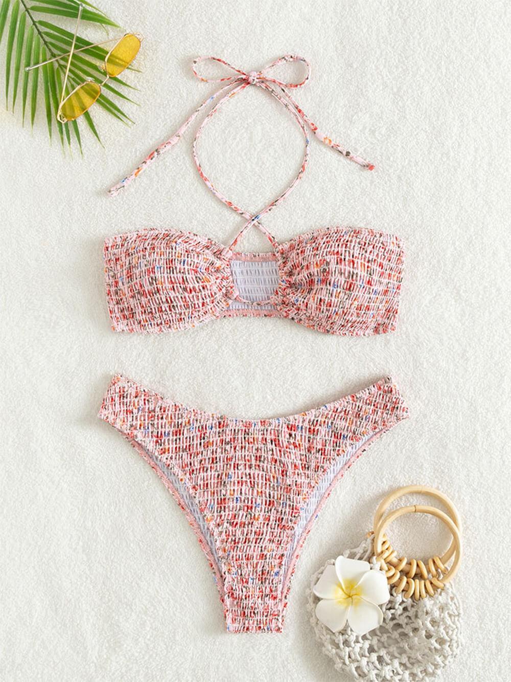 Floral Halter Bikini Suit Floral Halter Bikini Suit