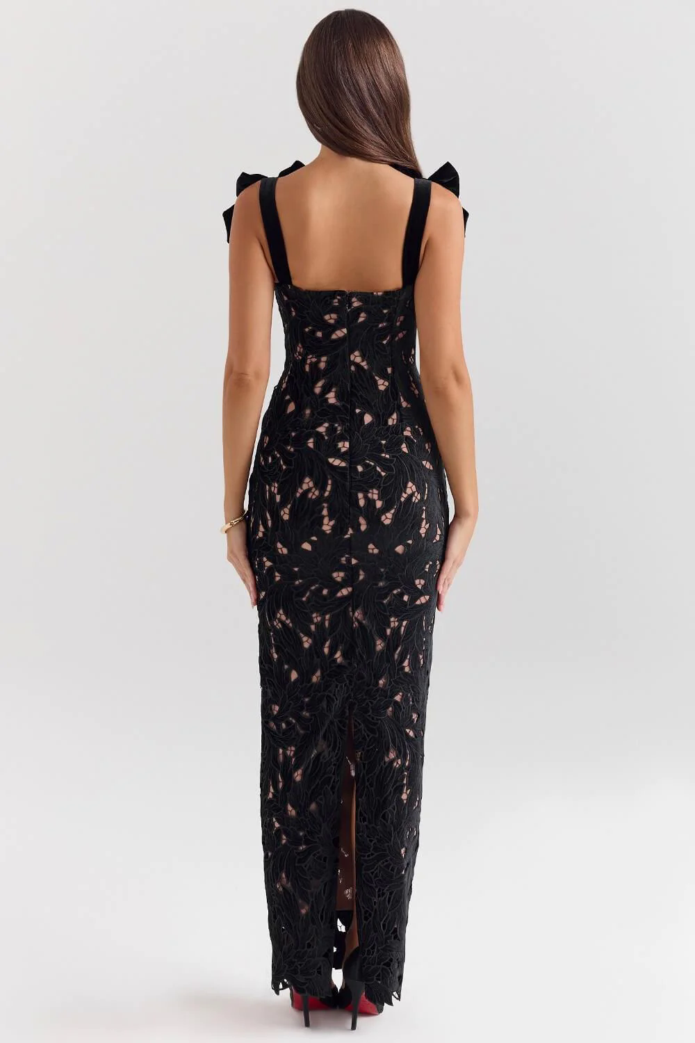 Elegant Bow Strap Festive Maxi Dress Elegant Bow Strap Festive Maxi Dress