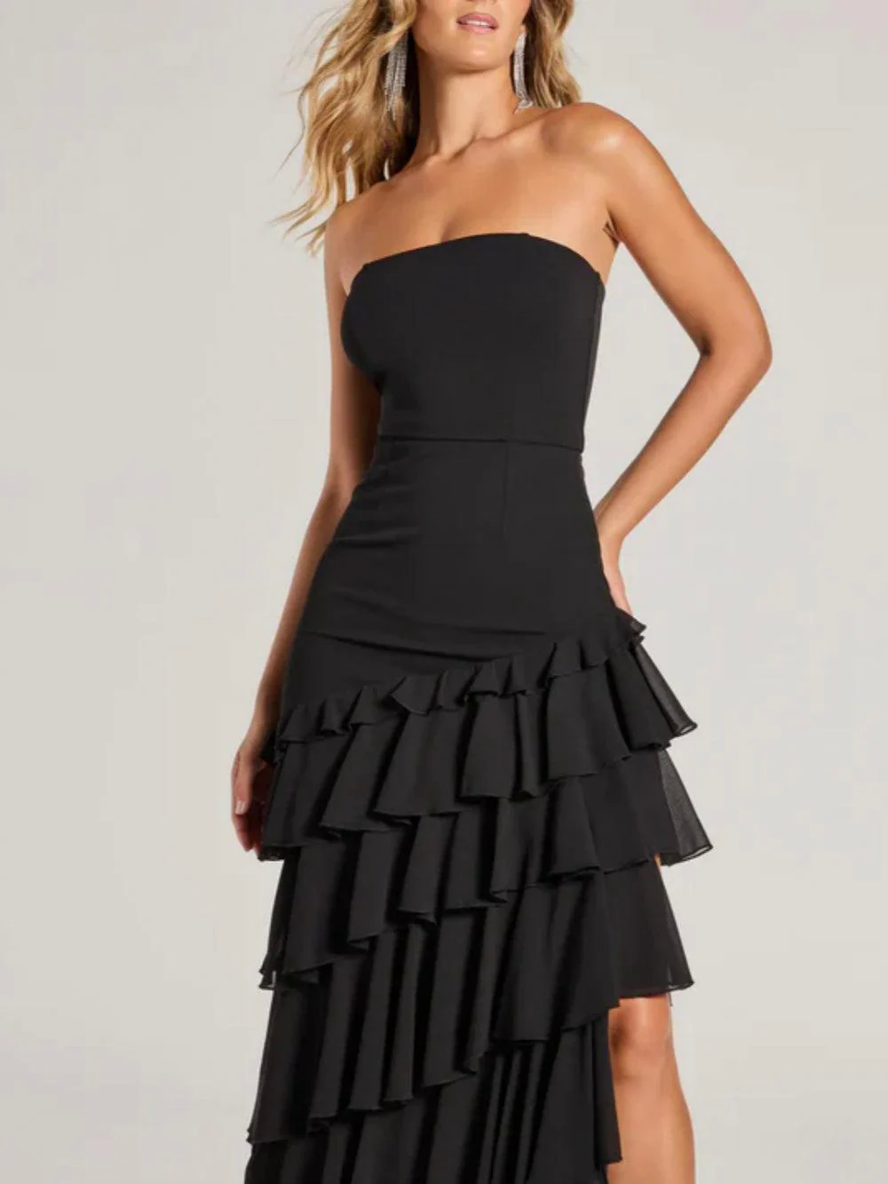 Shianne Strapless Chiffon Ruffled A-Line Formal Dress Shianne Strapless Chiffon Ruffled A-Line Formal Dress