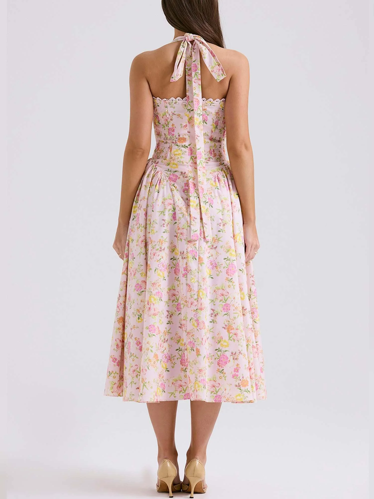 Romantic Floral Corset Midi Dress Romantic Floral Corset Midi Dress