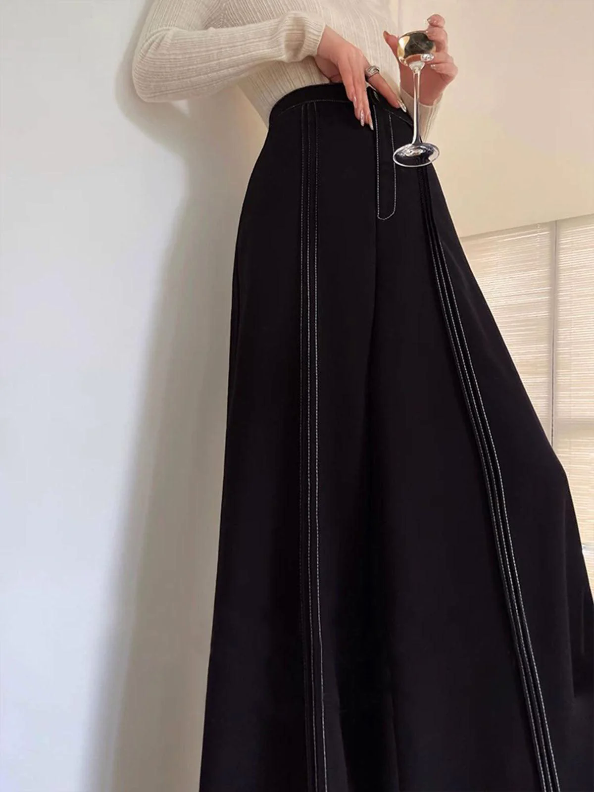 Contrast Bars Wide-Leg Flare Pants Contrast Bars Wide-Leg Flare Pants