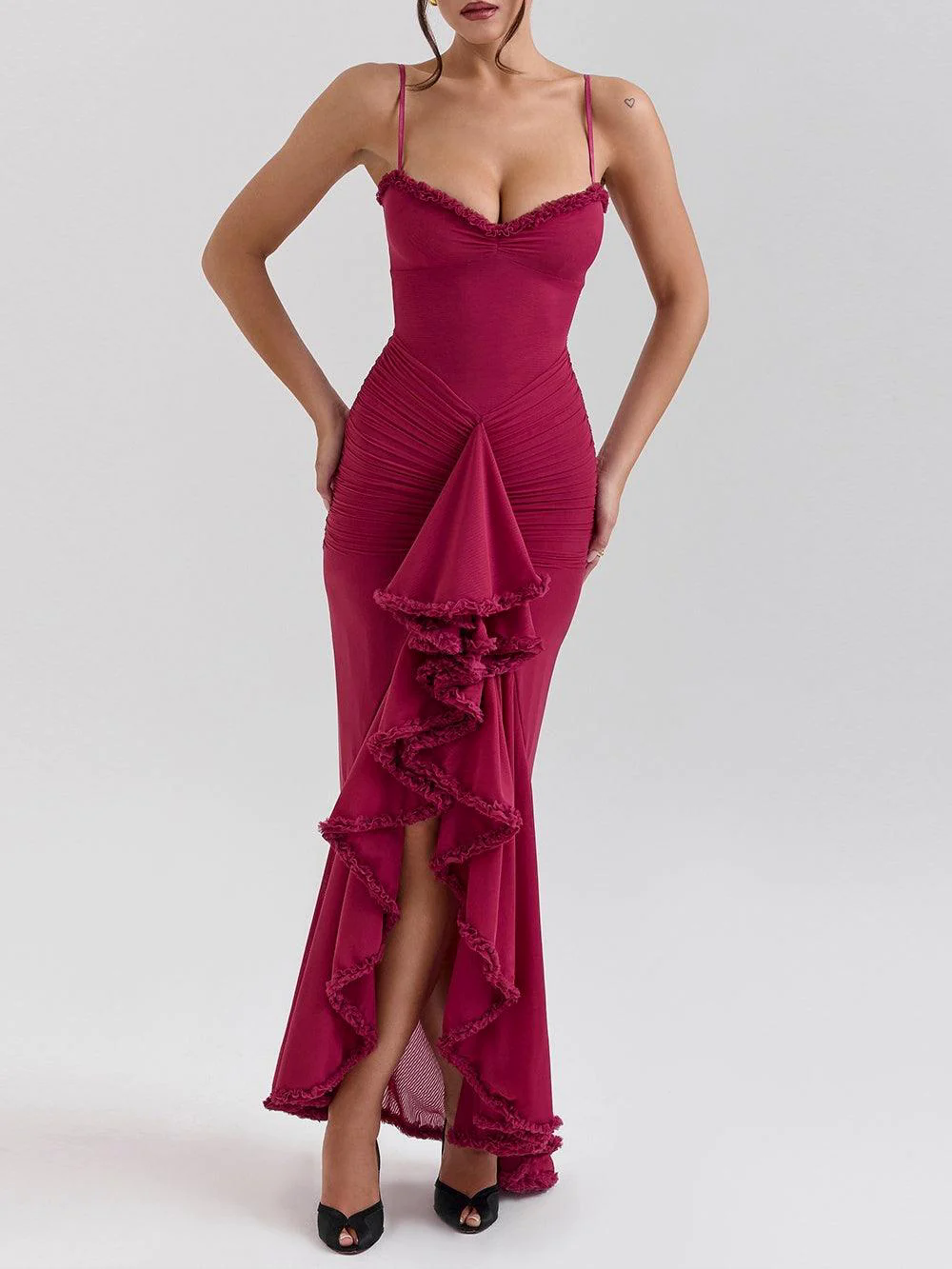 Off-the-shoulder mesh maxi dress Off-the-shoulder mesh maxi dress