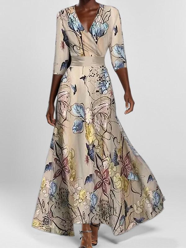Elegant Mid Sleeve Maxi Dress Elegant Mid Sleeve Maxi Dress