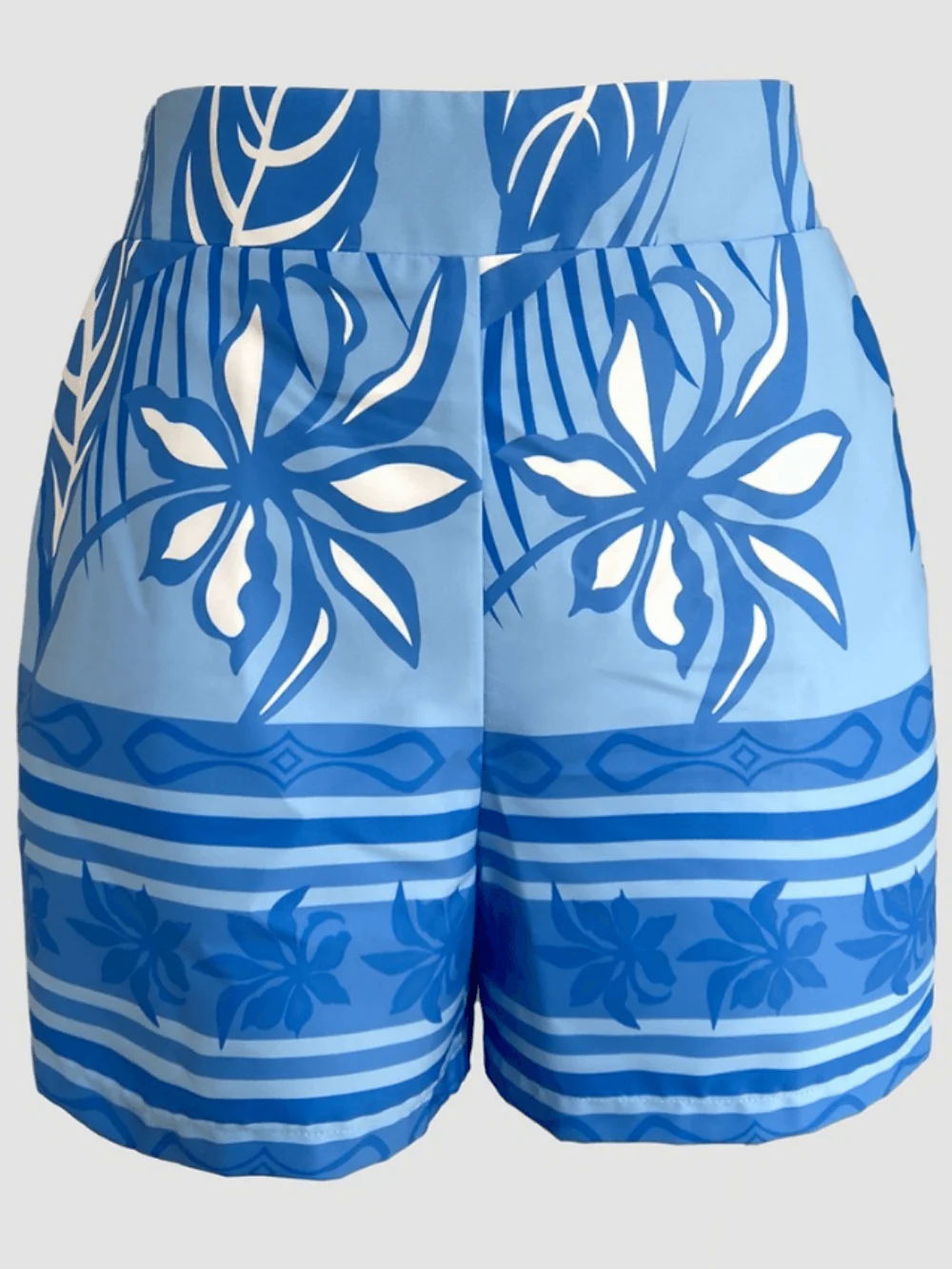 Printed shorts and chest wrap two-piece set Printed shorts and chest wrap two-piece set