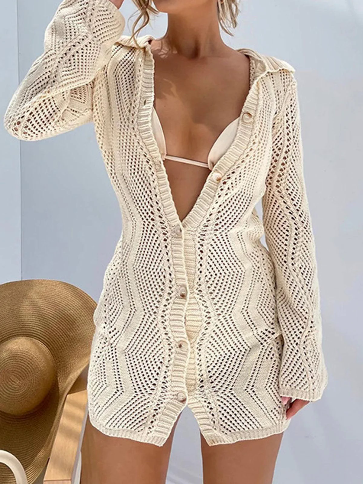 Jacquard Cardigan Short Sweater Dress Jacquard Cardigan Short Sweater Dress