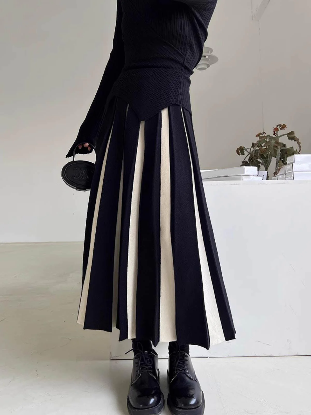 Color Block Knit Midi Skirt Color Block Knit Midi Skirt