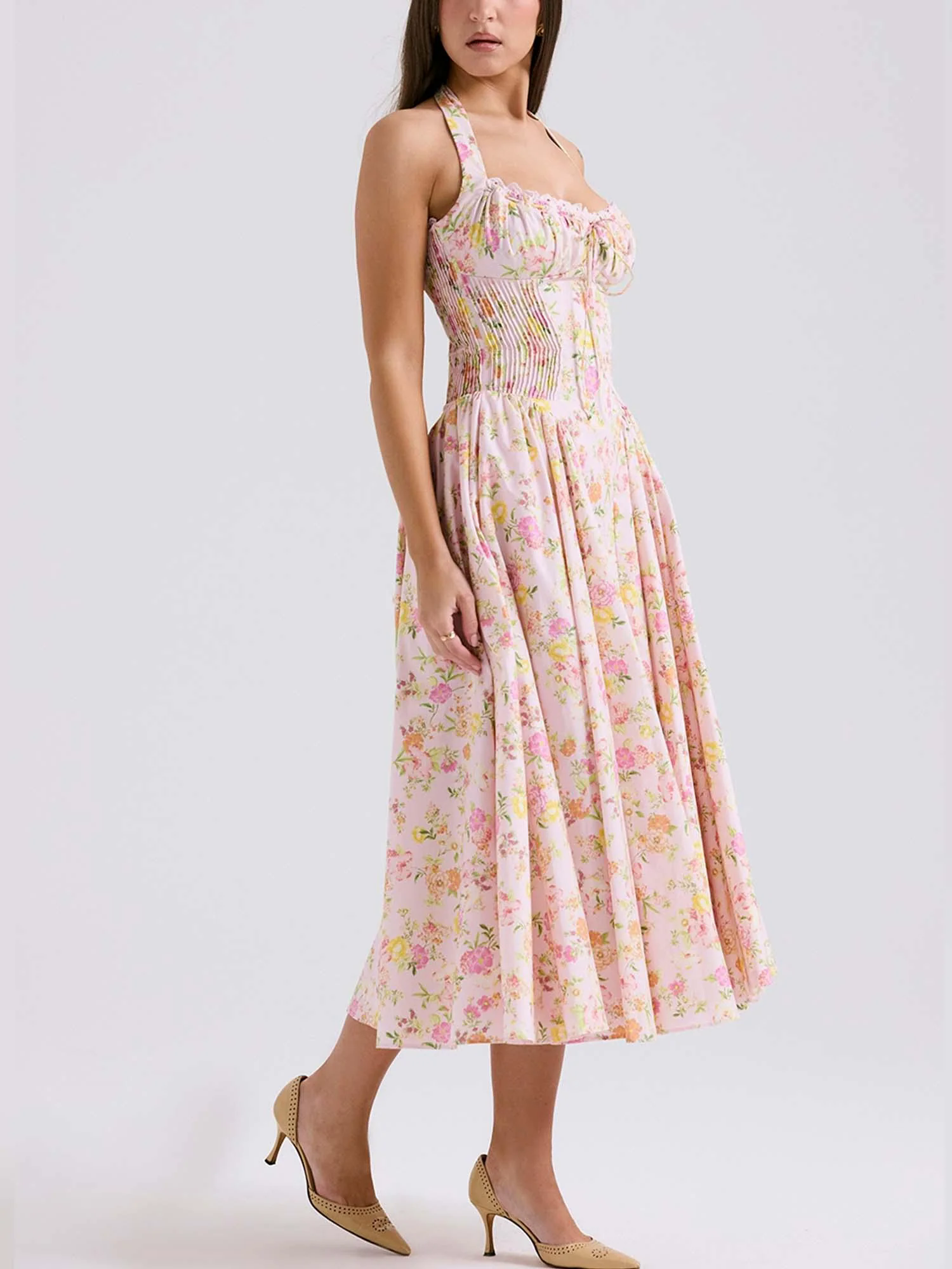 Romantic Floral Corset Midi Dress Romantic Floral Corset Midi Dress