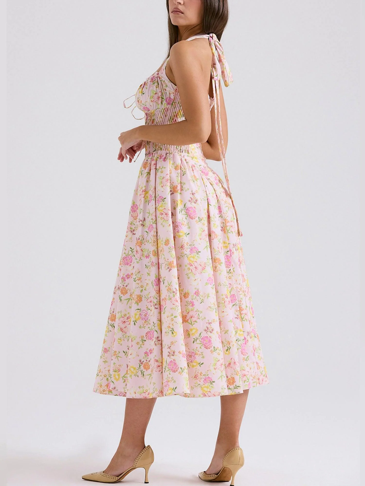 Romantic Floral Corset Midi Dress Romantic Floral Corset Midi Dress