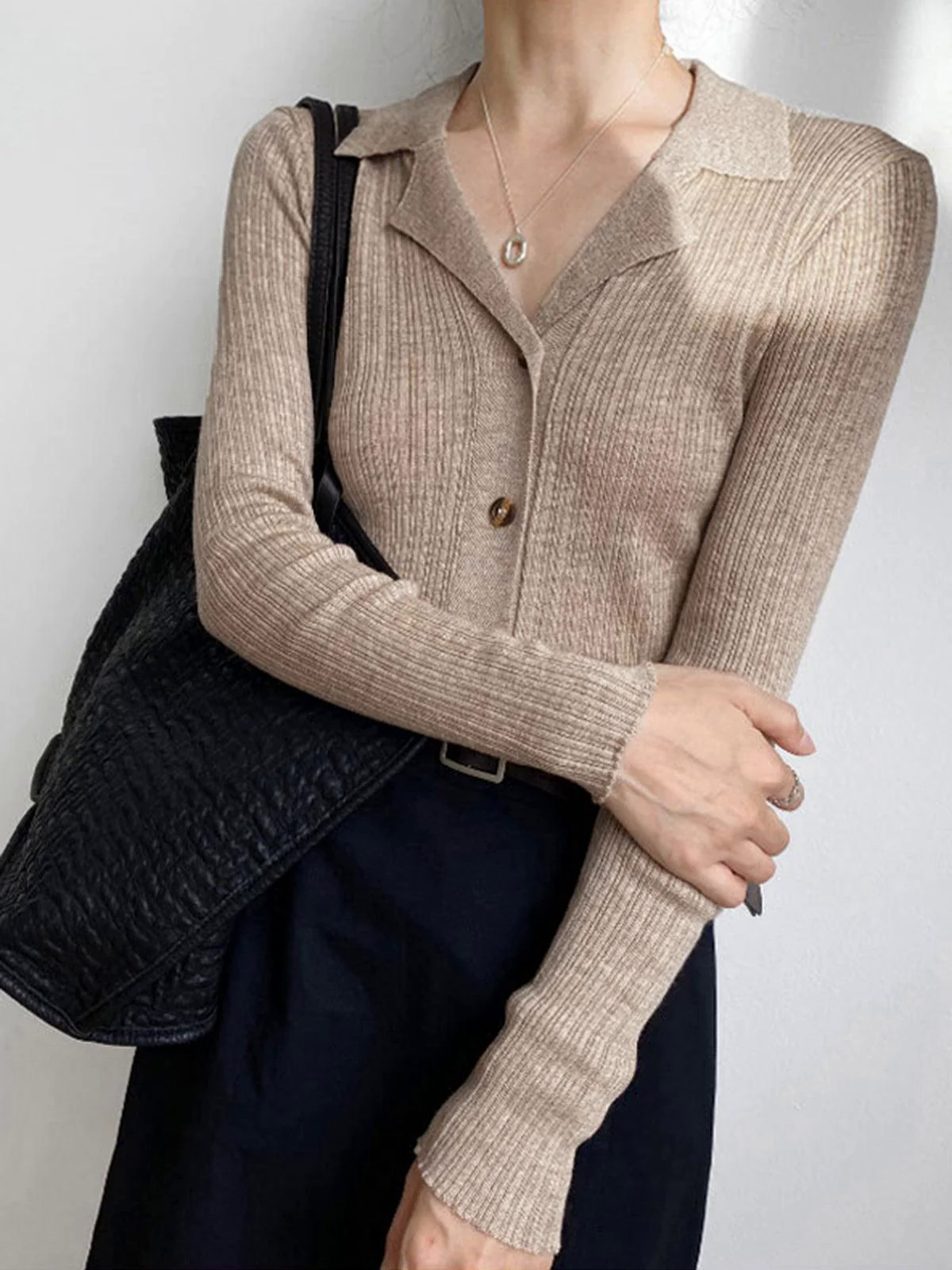 Button Up Collared Knit Top Button Up Collared Knit Top