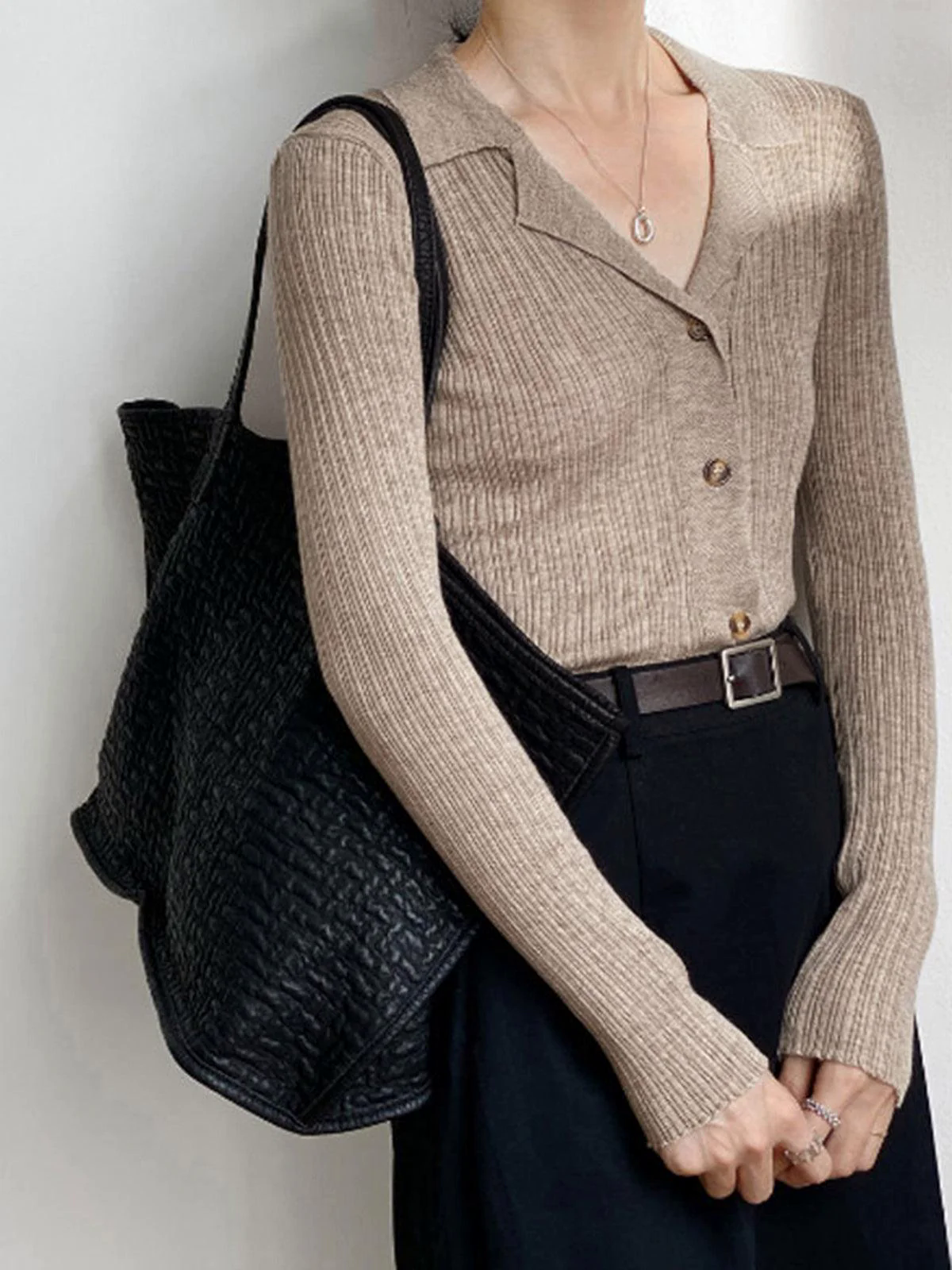 Button Up Collared Knit Top Button Up Collared Knit Top