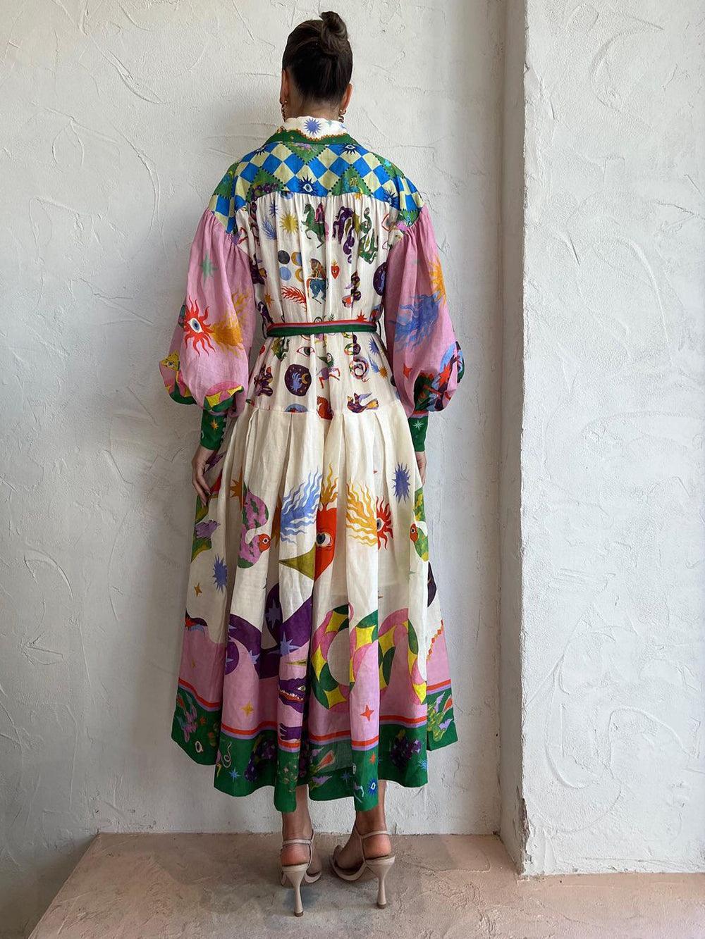 Pleated Long Sleeve Loose Dress Pleated Long Sleeve Loose Dress