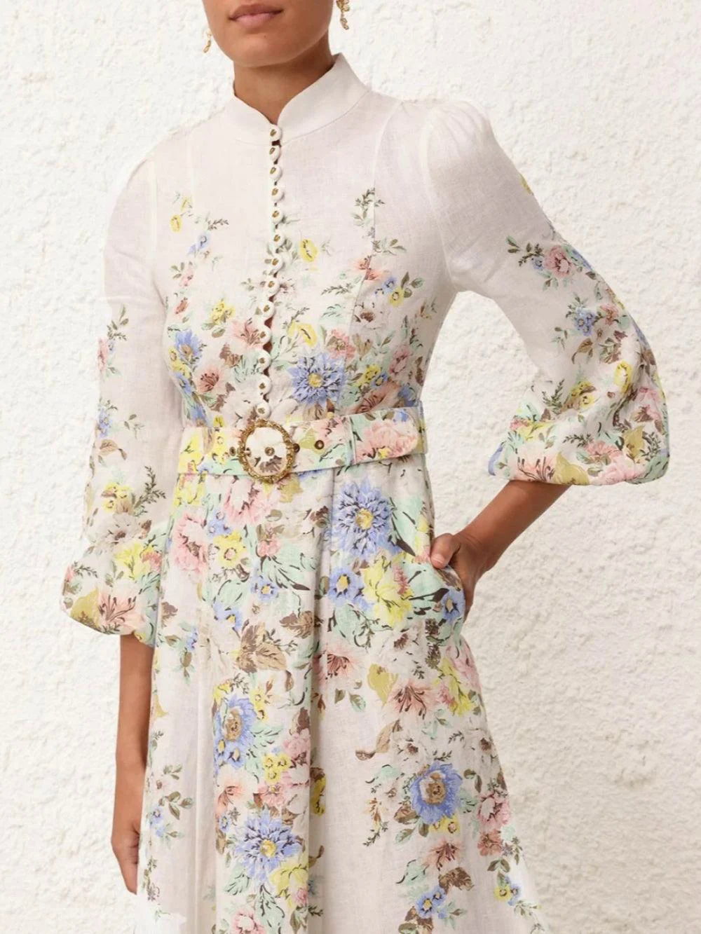 Printed Button Midi Dress Printed Button Midi Dress