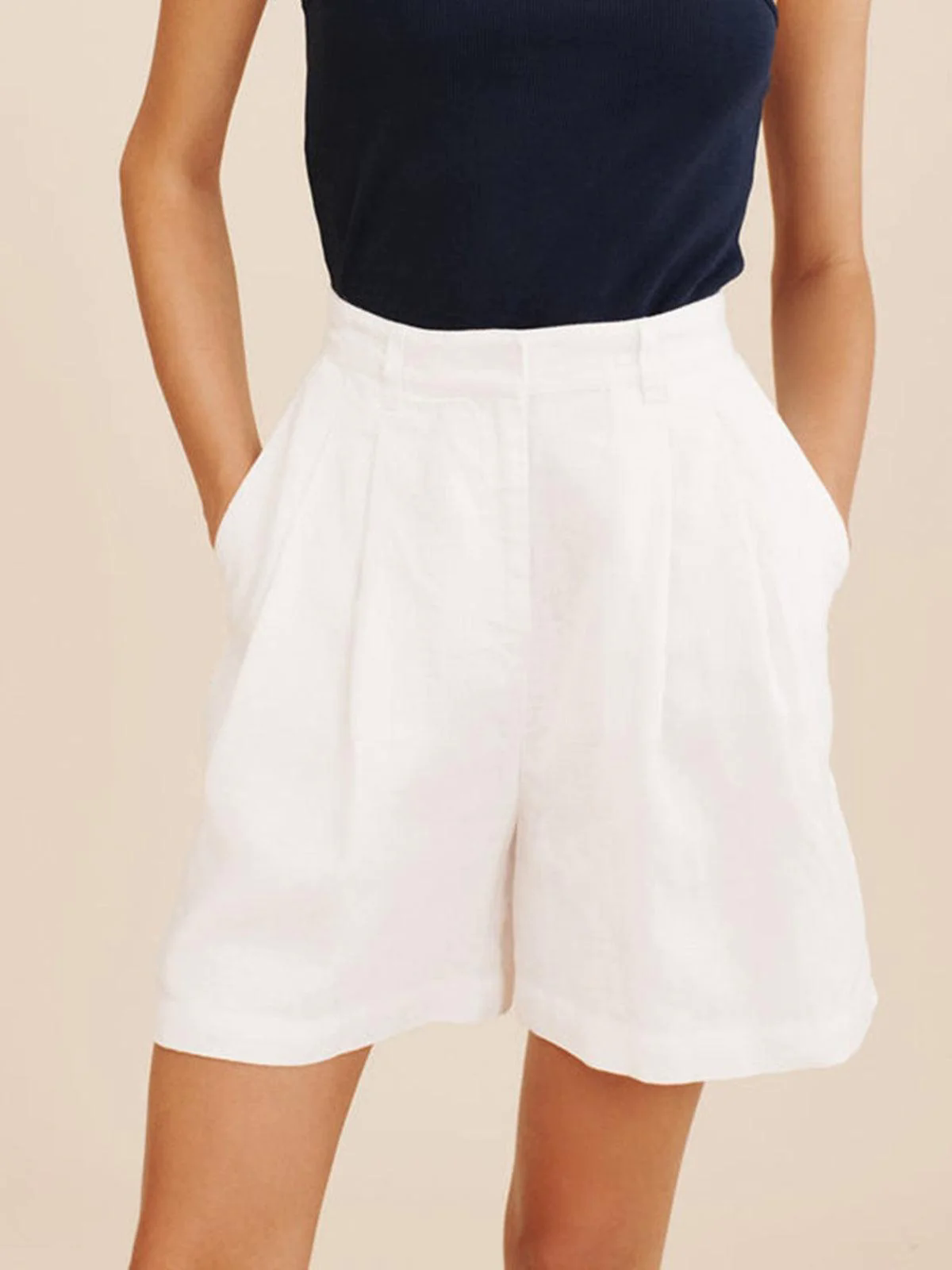 Solid Cotton Crop Top With Shorts Set Solid Cotton Crop Top With Shorts Set