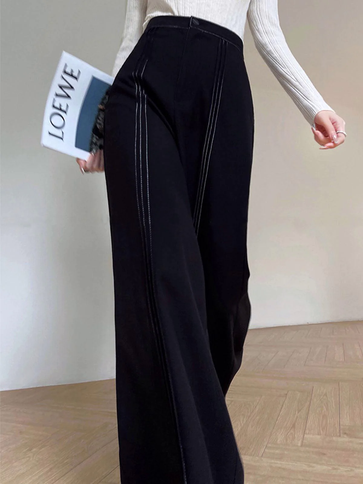 Contrast Bars Wide-Leg Flare Pants Contrast Bars Wide-Leg Flare Pants