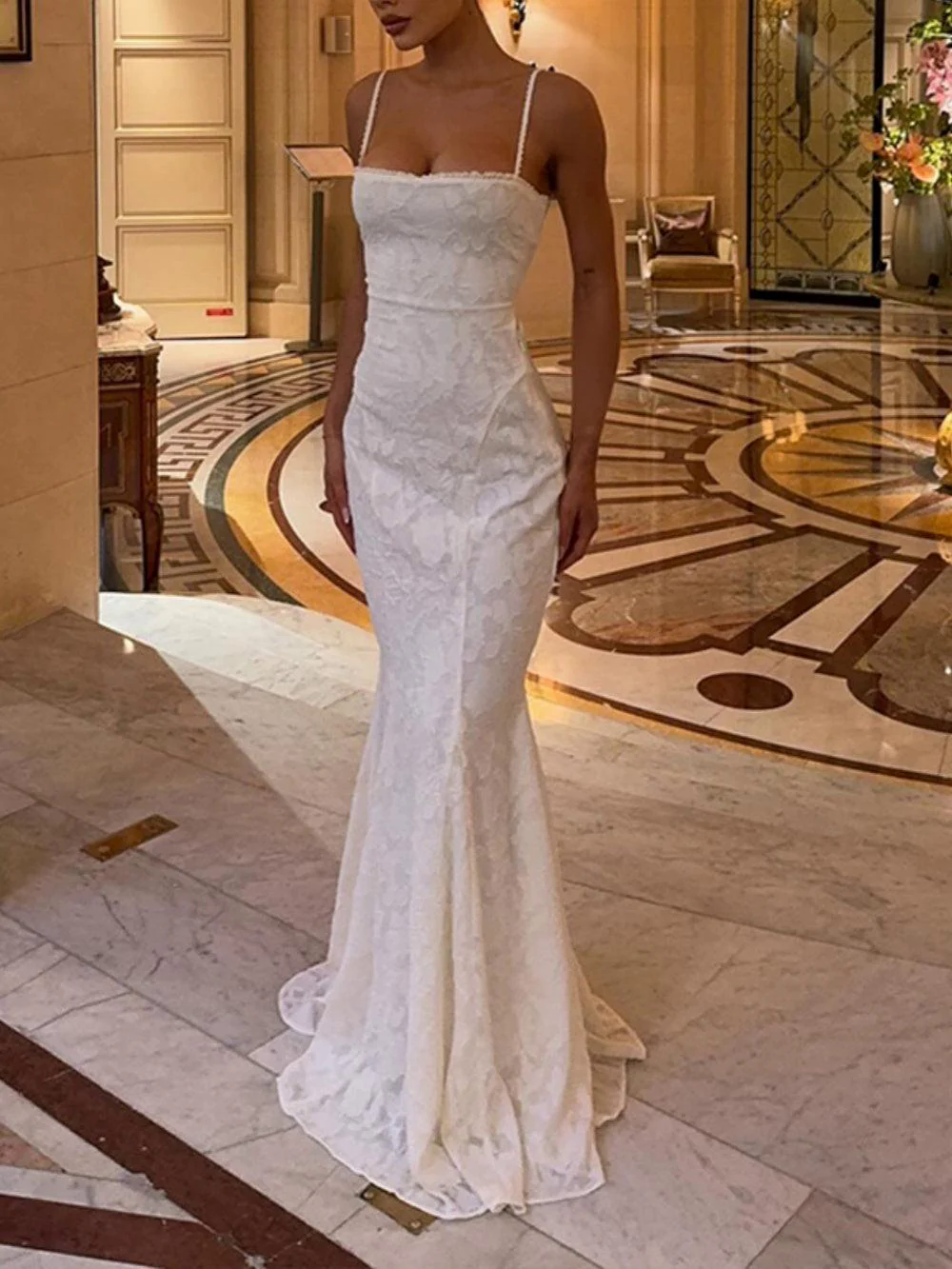 Tie-back fishtail maxi dress Tie-back fishtail maxi dress