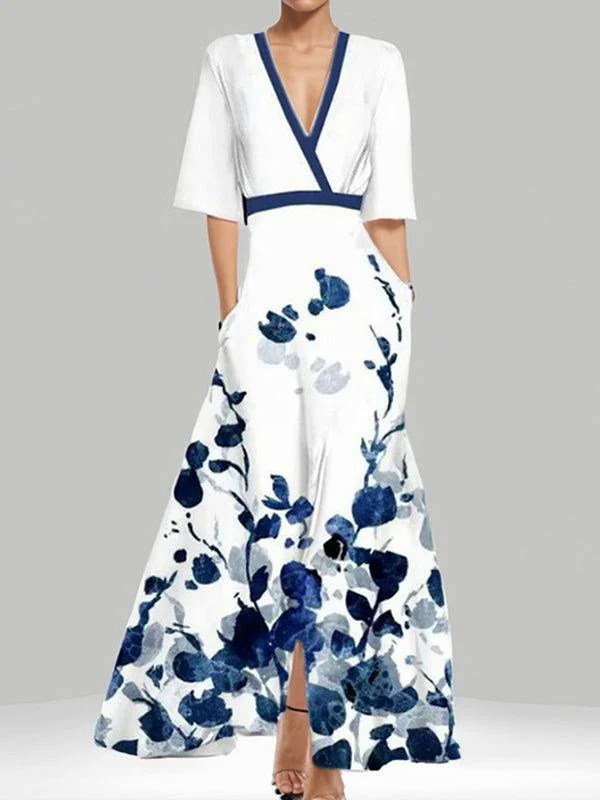 Elegant Mid Sleeve Maxi Dress Elegant Mid Sleeve Maxi Dress