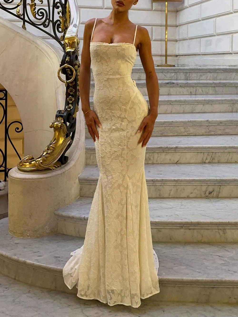 Tie-back fishtail maxi dress Tie-back fishtail maxi dress