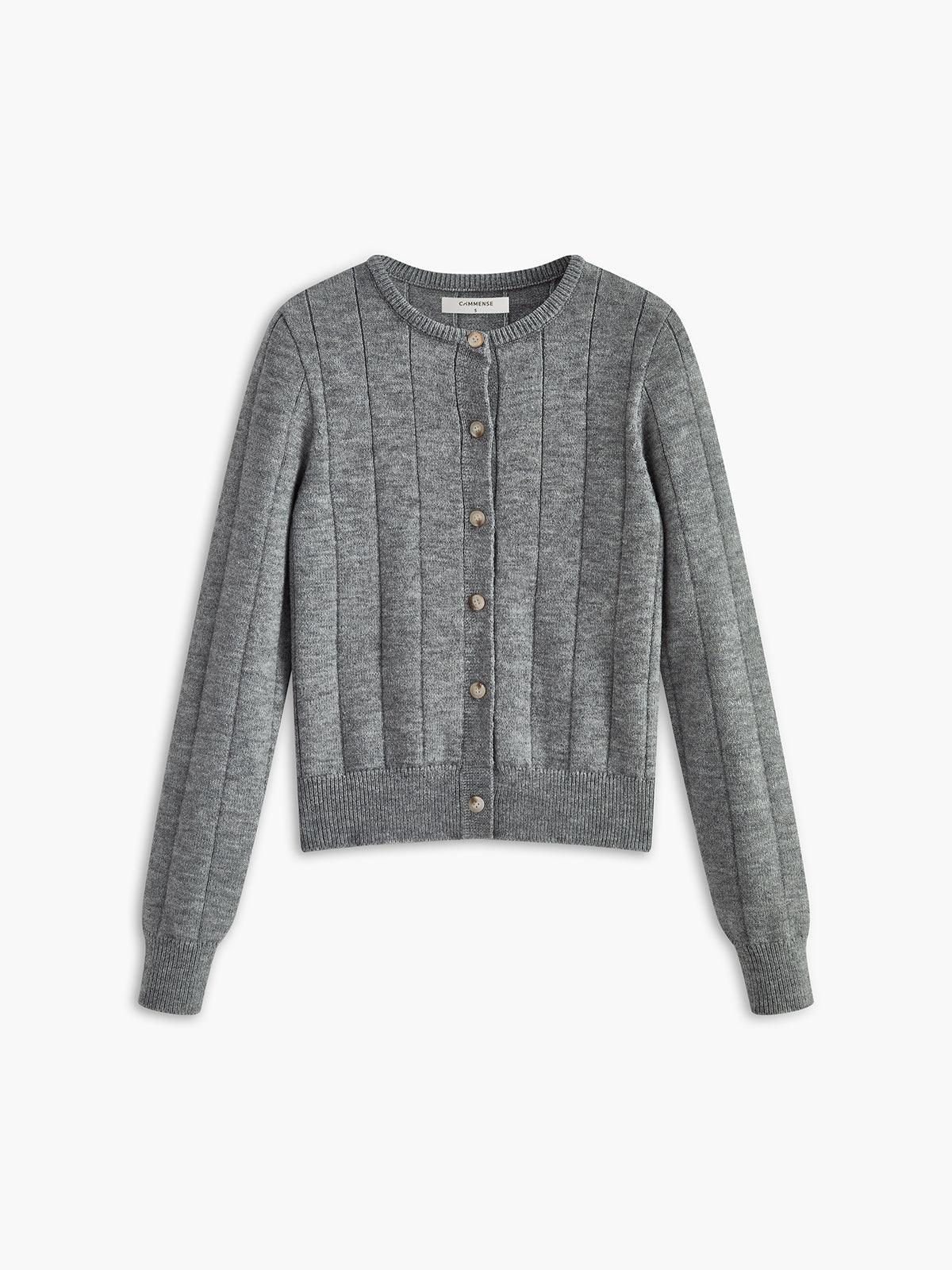 Crew Neck Button Soft Cardigan Crew Neck Button Soft Cardigan