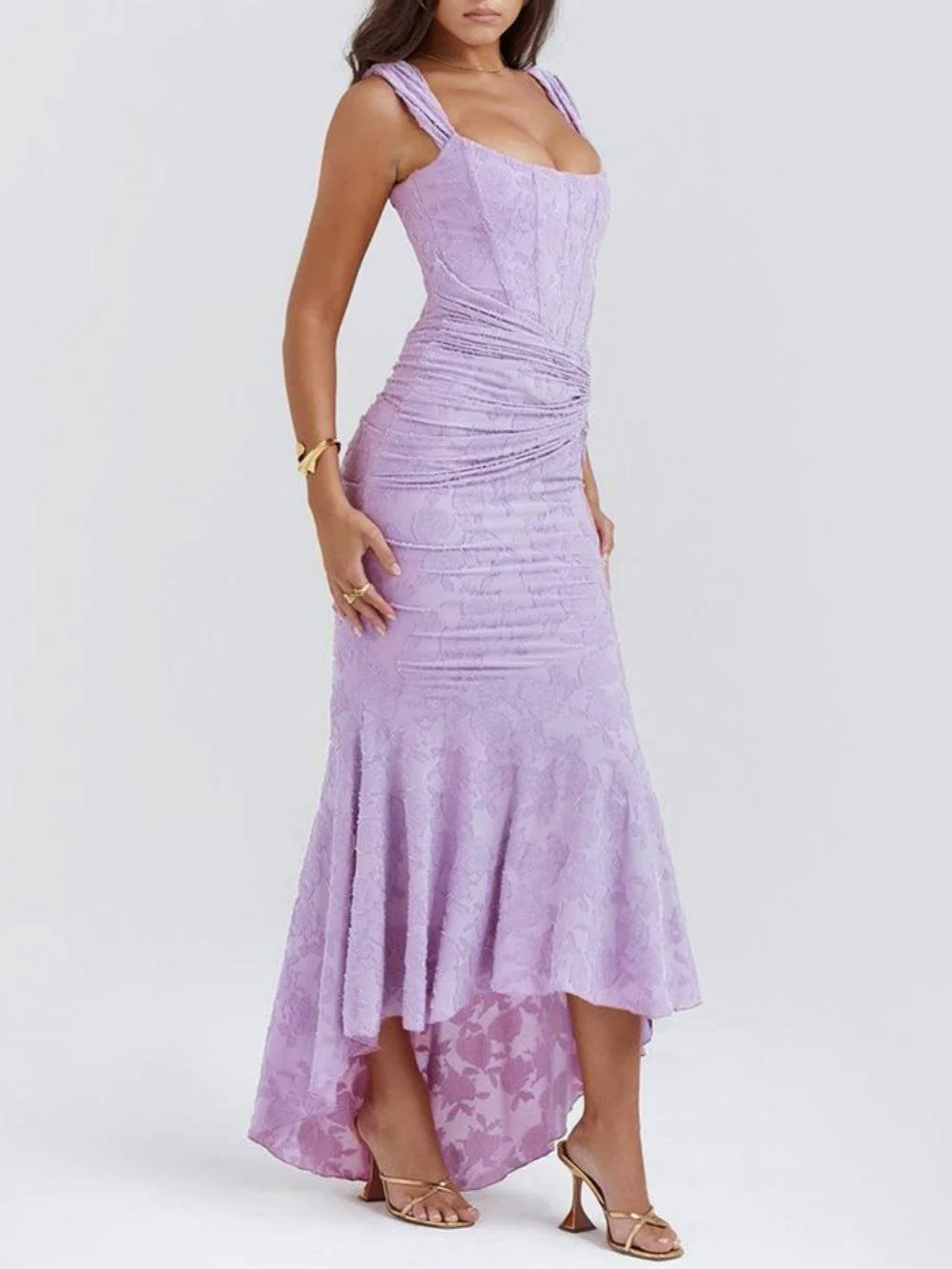Purple bell floral maxi dress Purple bell floral maxi dress
