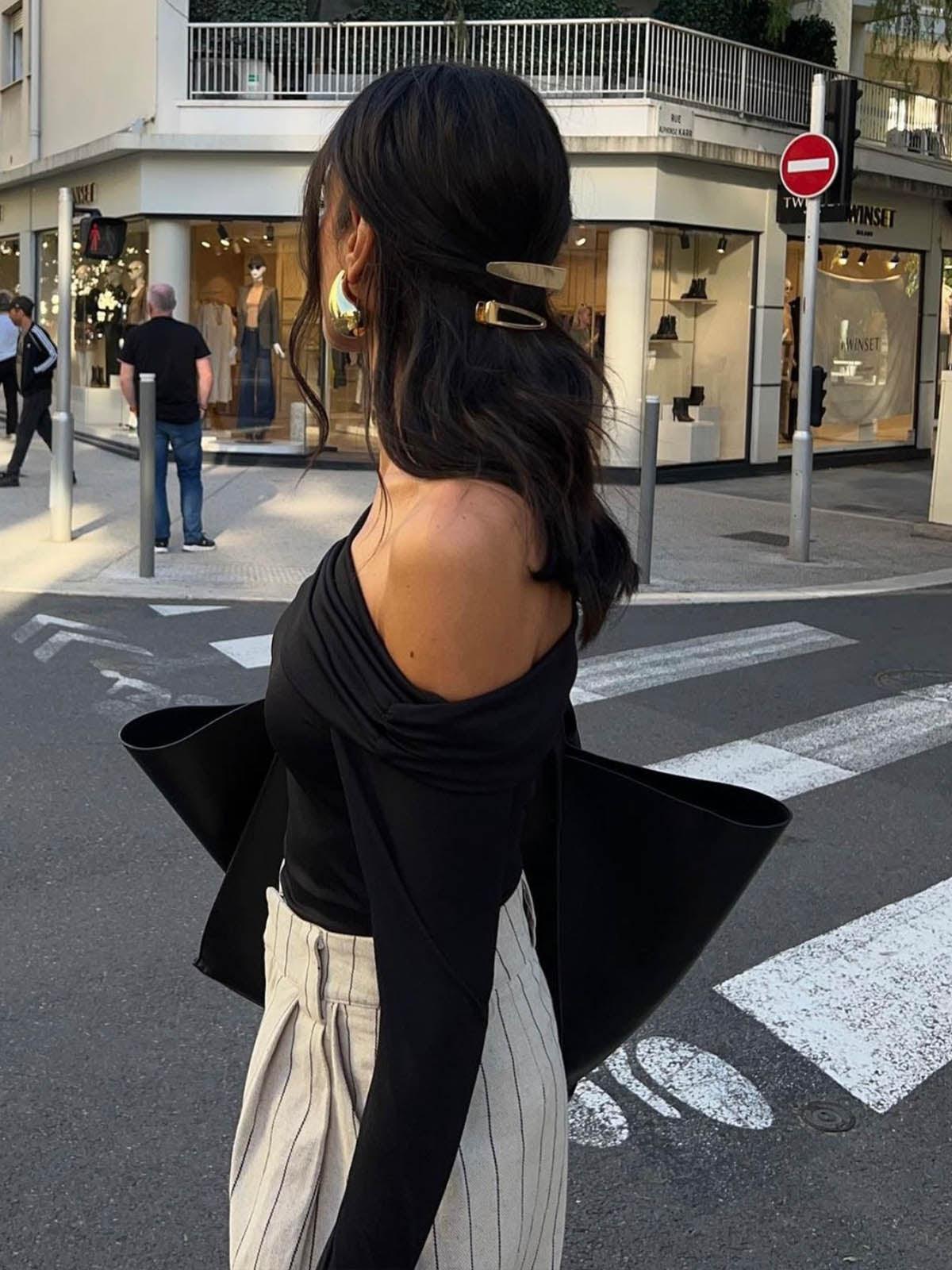 Pinstripe Zippered Wide Leg Pants Pinstripe Zippered Wide Leg Pants