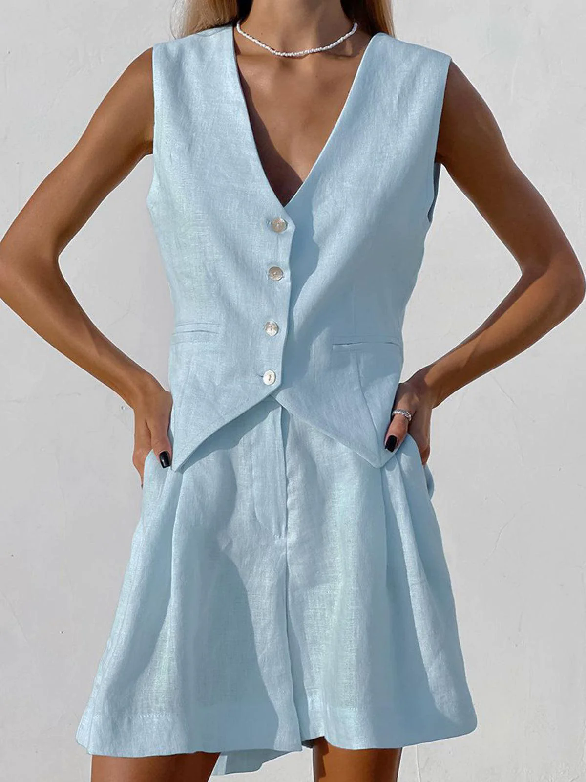 Paros Cover Up Two Piece Shorts Set Paros Cover Up Two Piece Shorts Set