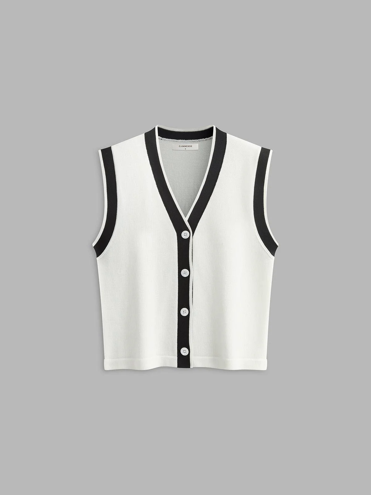 Contrast Trim Sweater Vest Contrast Trim Sweater Vest