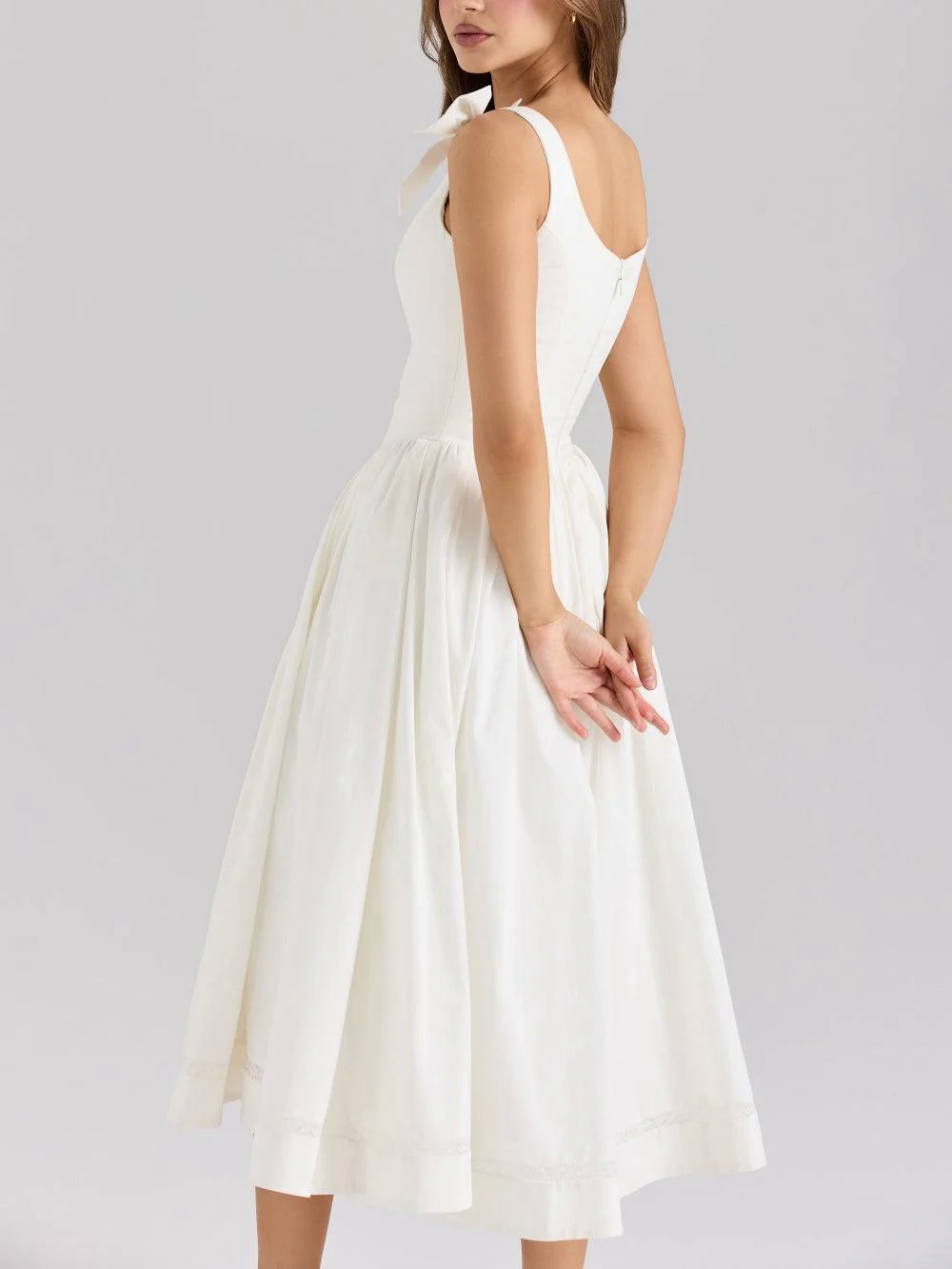 White stretch bow midi dress White stretch bow midi dress