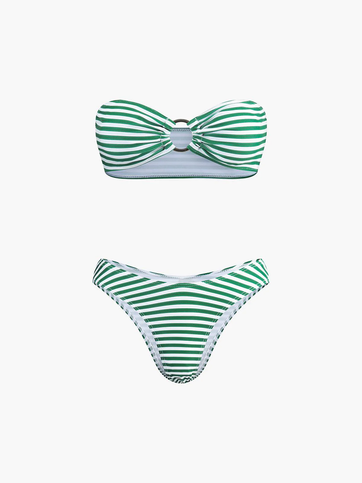 Stripe Bikini Set With Cover Up Skirt Stripe Bikini Set With Cover Up Skirt