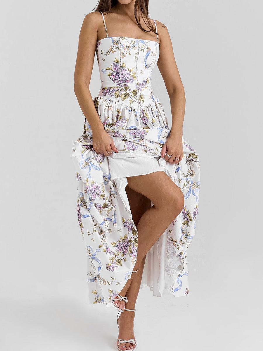 Printed fitted camisole midi dress Printed fitted camisole midi dress
