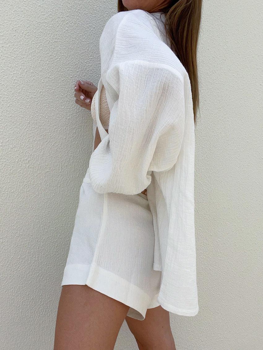 Cotton Wonderland Tied Two Piece Shorts Set Cotton Wonderland Tied Two Piece Shorts Set
