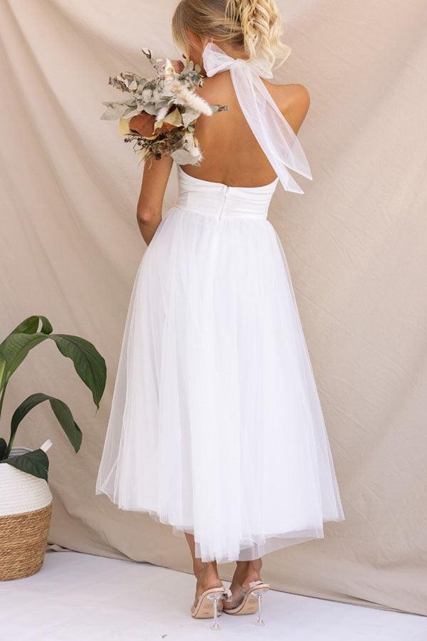 Fairy Vibes Tulle Gathered Detail Halter Maxi Dress Fairy Vibes Tulle Gathered Detail Halter Maxi Dress