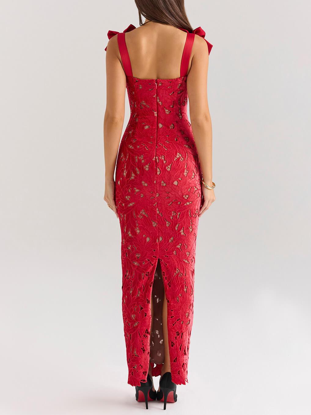 Elegant Bow Strap Festive Maxi Dress Elegant Bow Strap Festive Maxi Dress