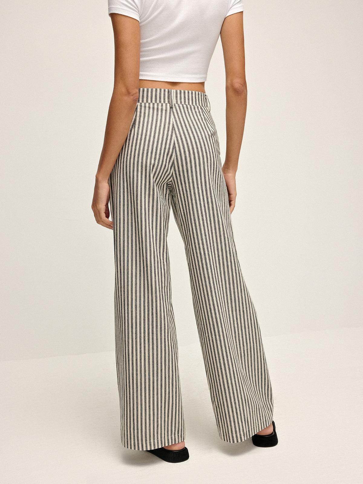 Pinstripe High-Waist Long Pants Pinstripe High-Waist Long Pants